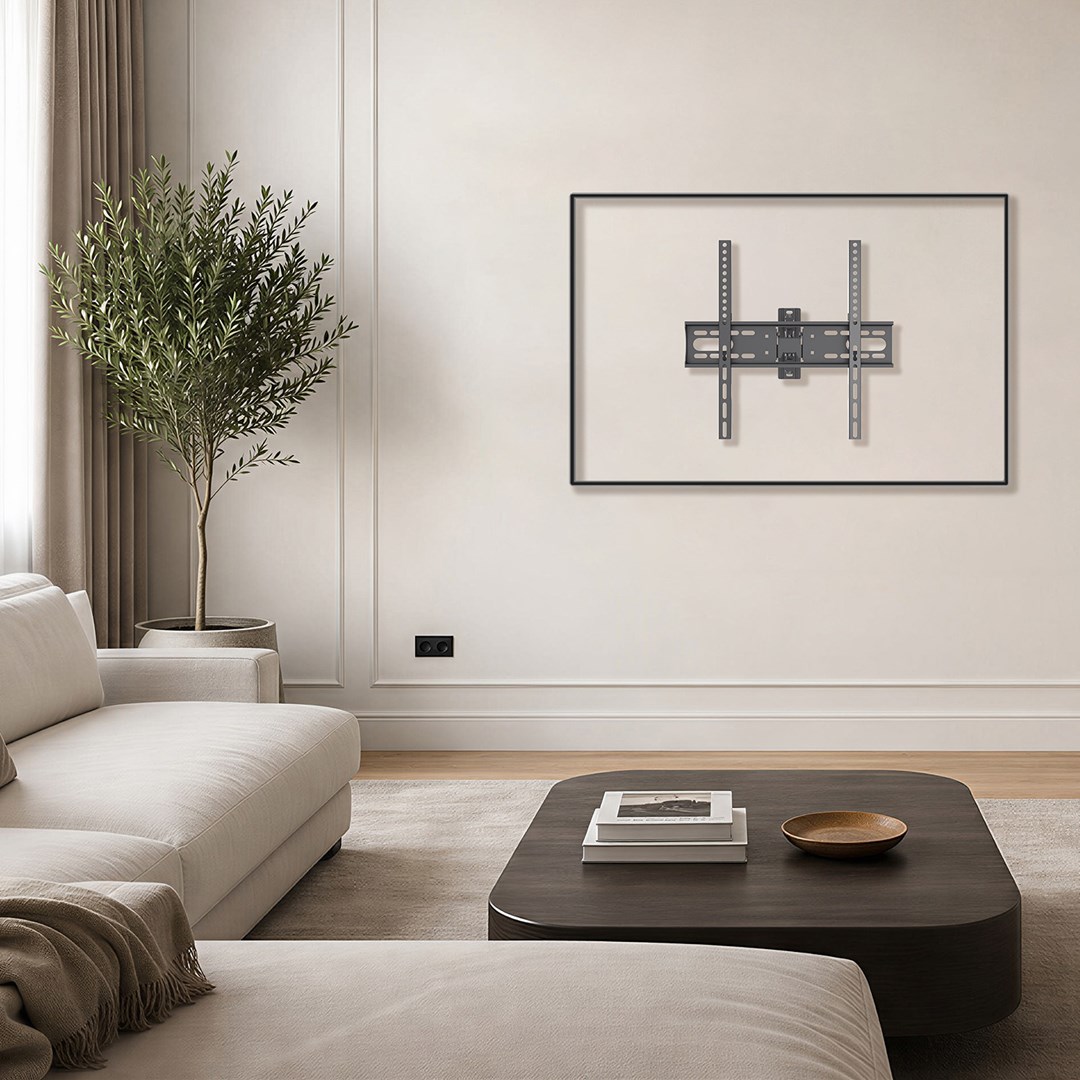 Maclean TV Mount / Bracket, max VESA 400x400, 32-55", up to 30 kg, black, tilt adjustment +2°~-10° and swivel adjustment +90°~-90°, MC-191-4