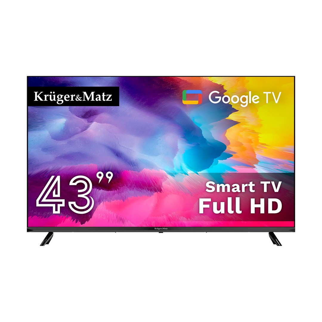 Telewizor Kruger&Matz 43" FHD Google TV,  DVB-T2/S2/T/C   H.265 HEVC-0