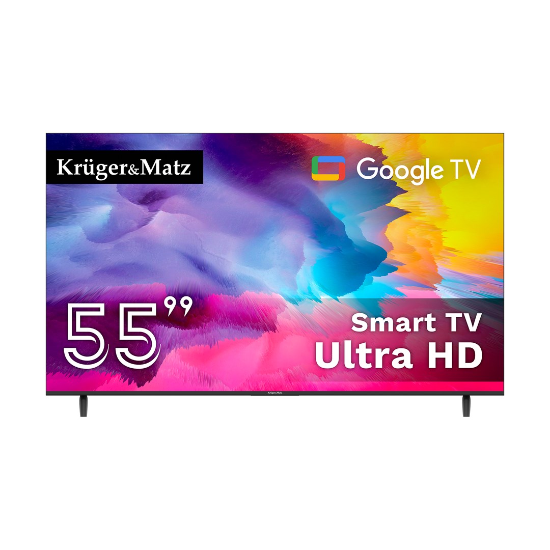 Telewizor Kruger&Matz 55" UHD Google TV 5.0  DVB-T2/T/C  H.265  HEVC