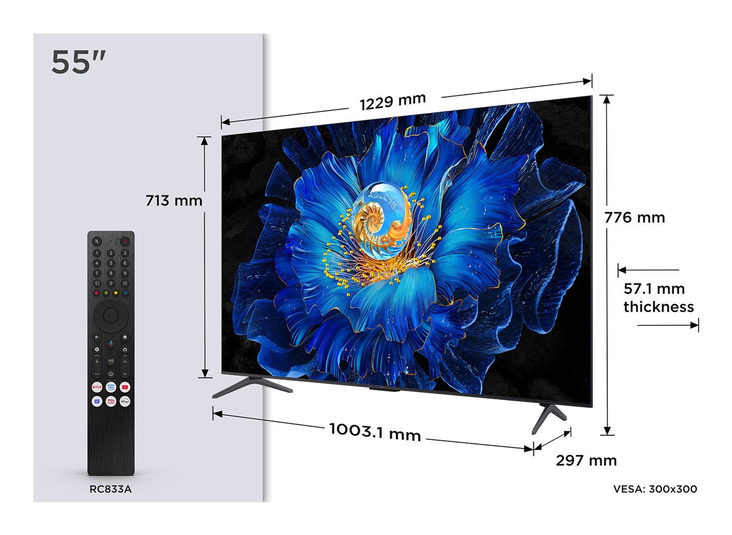 TCL C69KS 55C69KS TV 139.7 cm (55") 4K Ultra HD Smart TV Wi-Fi Metallic