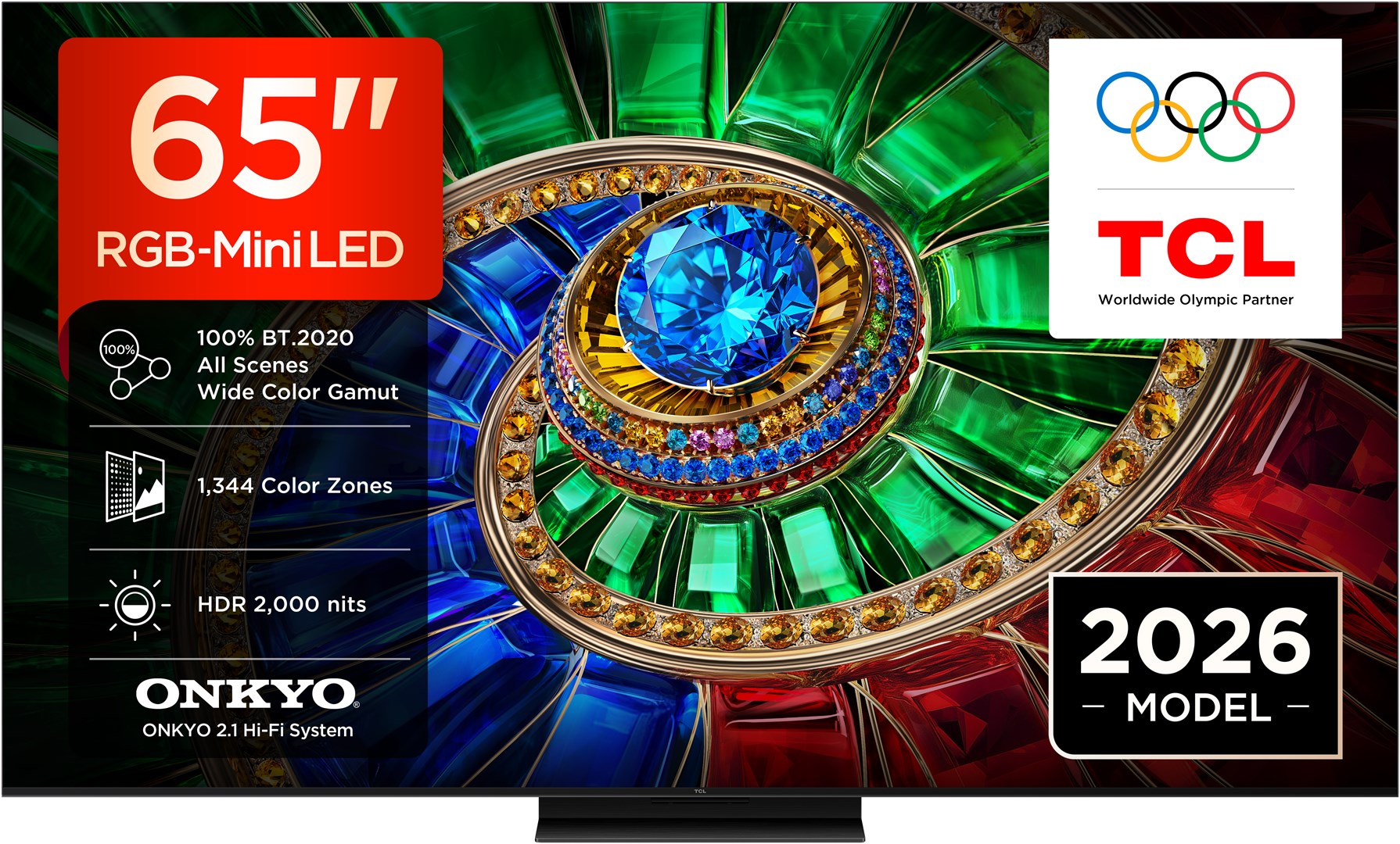 TCL RM7L 65RM7L TV 165.1 cm (65") 4K Ultra HD Smart TV Wi-Fi Black 2000 cd/m²