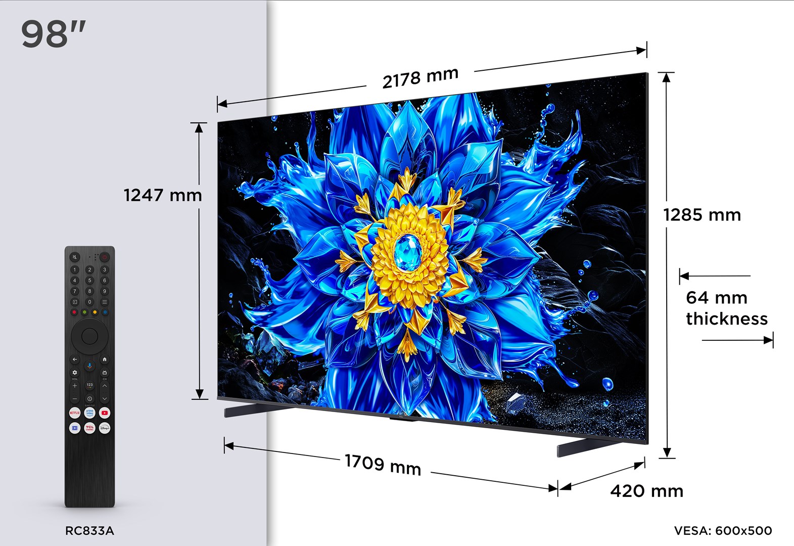 TCL P8L 98P8L TV 2.49 m (98") 4K Ultra HD Smart TV Wi-Fi Black 1000 cd/m²-9