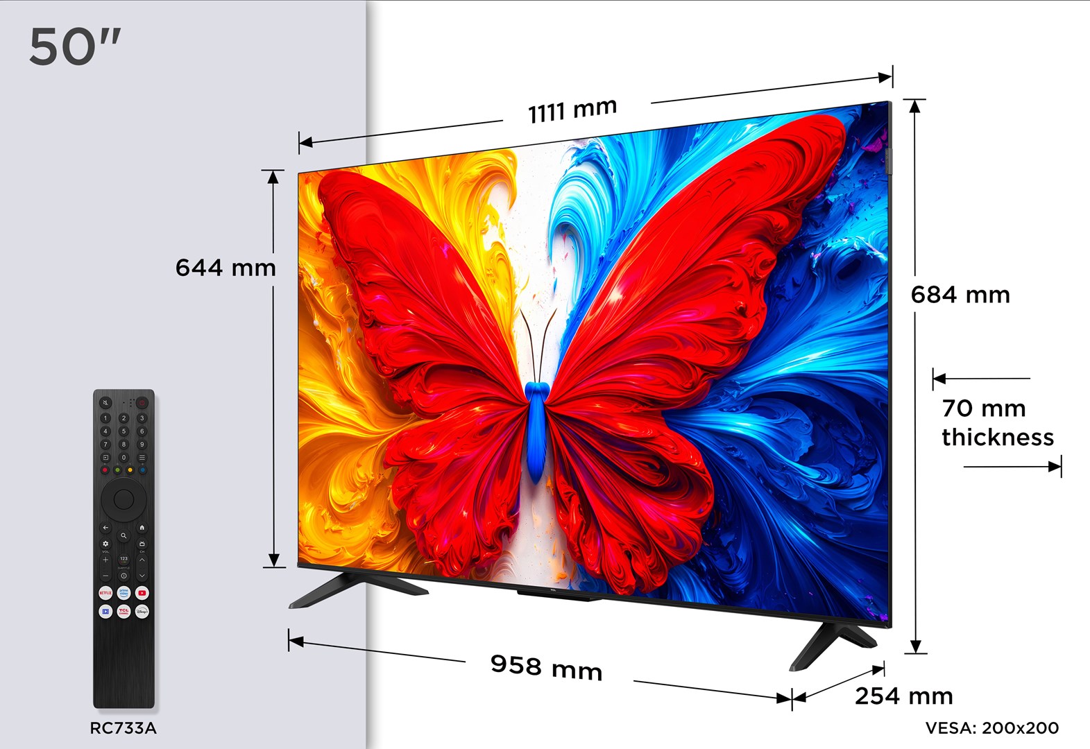TCL S5L 50S5L TV 127 cm (50") 4K Ultra HD Smart TV Wi-Fi Black 300 cd/m²-4