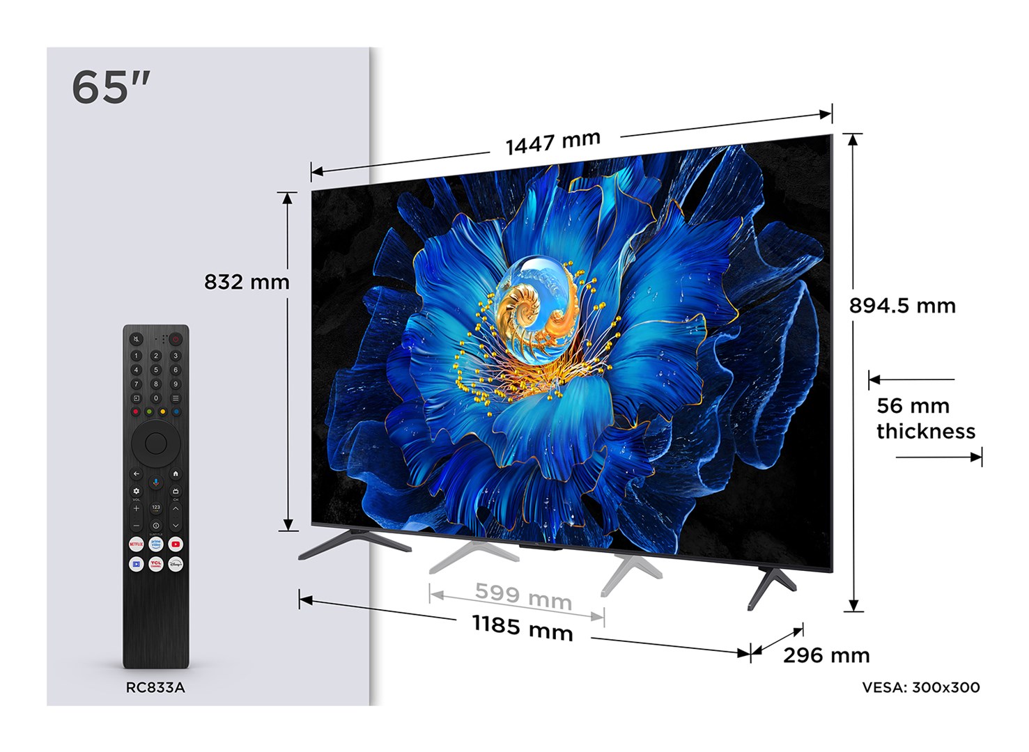 TCL C69KS 65C69KS TV 165.1 cm (65") 4K Ultra HD Smart TV Wi-Fi Metallic-0