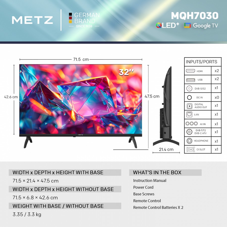 Metz MQH7030Z 81,3 cm (32") HD Ready Smart TV Black-3