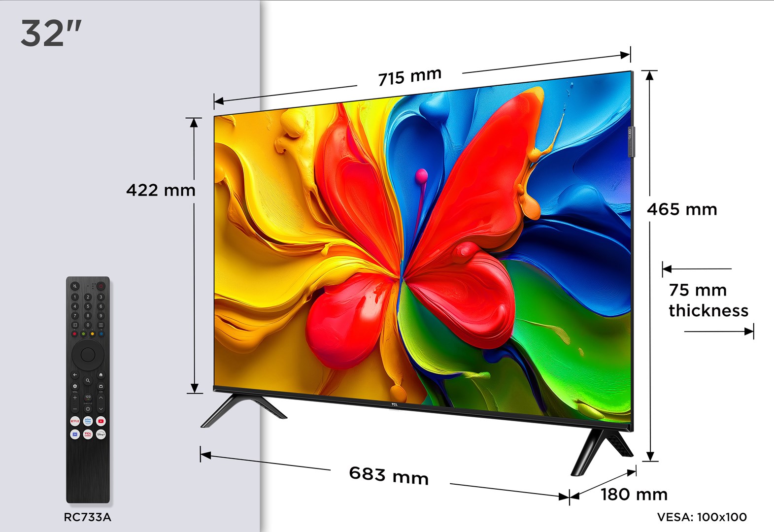 TCL 32V4C TV 81.3 cm (32") HD Smart TV Wi-Fi Black-2