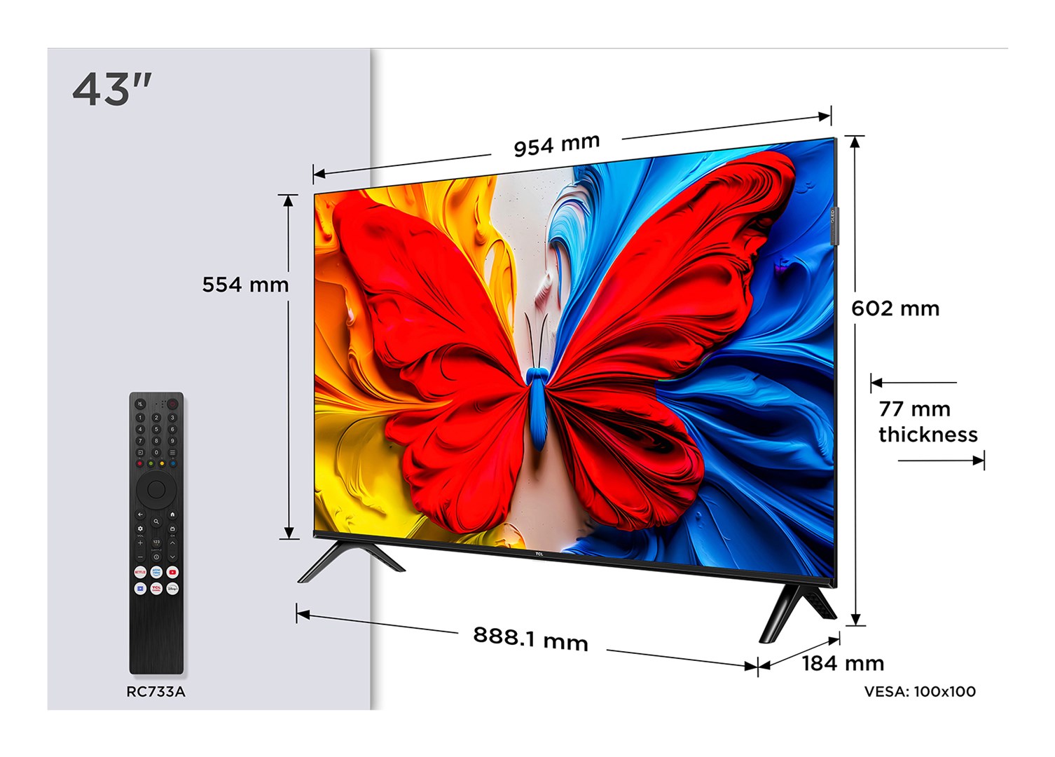 TCL S59K 43S59K TV 109.2 cm (43") Full HD Smart TV Wi-Fi Metallic