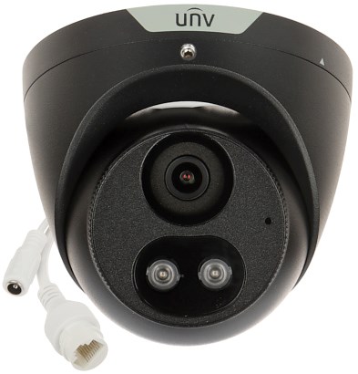 Nadzorna IP kamera UNIVIEW IPC3615SB-ADF28KMC-I0-BLACK (turret 5 MP 2880x1620, 2,8 mm, IR i toplo svjetlo 30 m, zvučno-svjetlosni alarm, klasifikacija ljudi i vozila, mikrofon i zvučnik, PoE, IP67, crna)