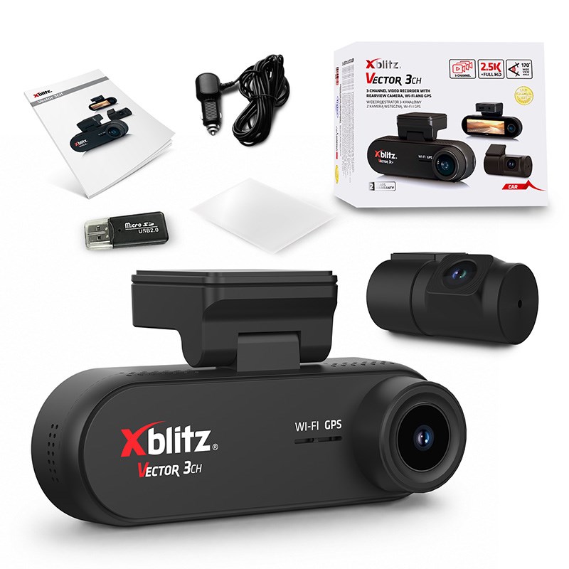 XBLITZ VECTOR 3CH 3-CHANNEL DVR WITH REARVIEW CAMERA, Wi-Fi, AND GPS-5