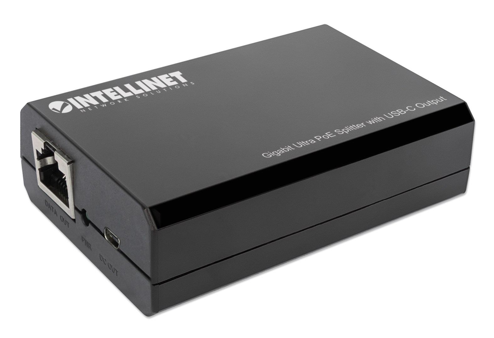 Intellinet PoE Splitter with USB-C Output, PoE++ / 4PPoE, Gigabit Ultra, IEEE 802.3bt, RJ45 In and Out Ports, Up to 45 W USB-C Output Port-1