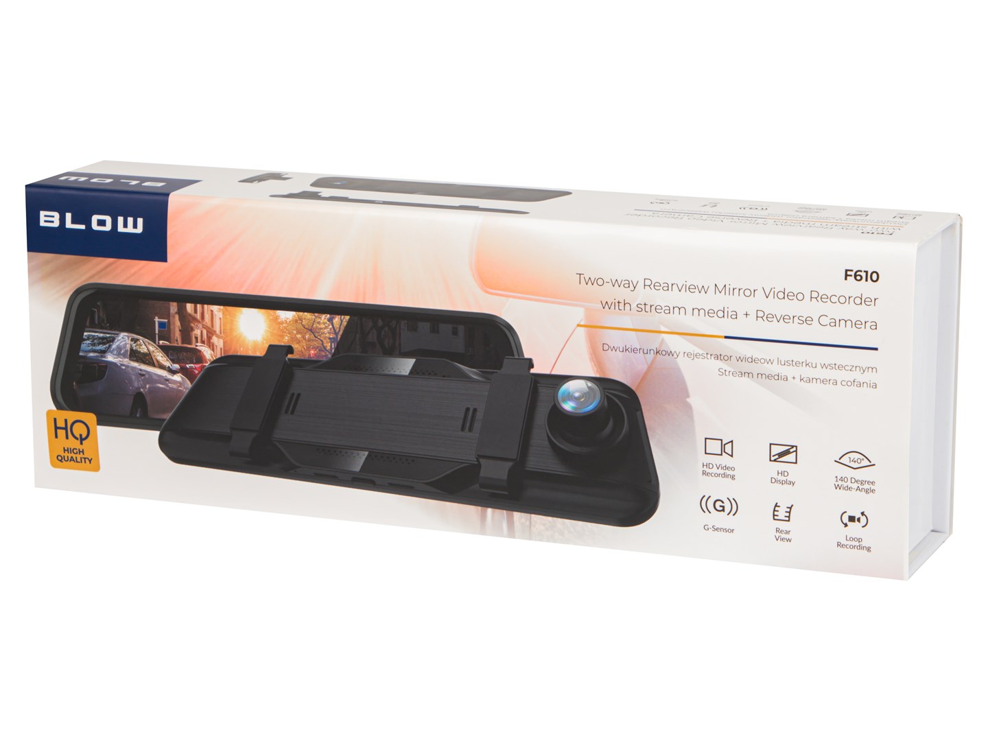 BLACKBOX DVR F610 BLOW video recorder, 10" screen mirror + reversing camera-5