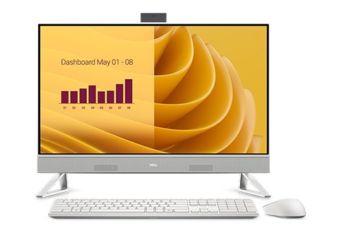 DELL EC27250 Intel Core 7 150U 68.6 cm (27") 1920 x 1080 pixels Touchscreen All-in-One PC 16 GB DDR5-SDRAM 1 TB SSD Windows 11 Pro Wi-Fi 6E (802.11ax) Pearl, White