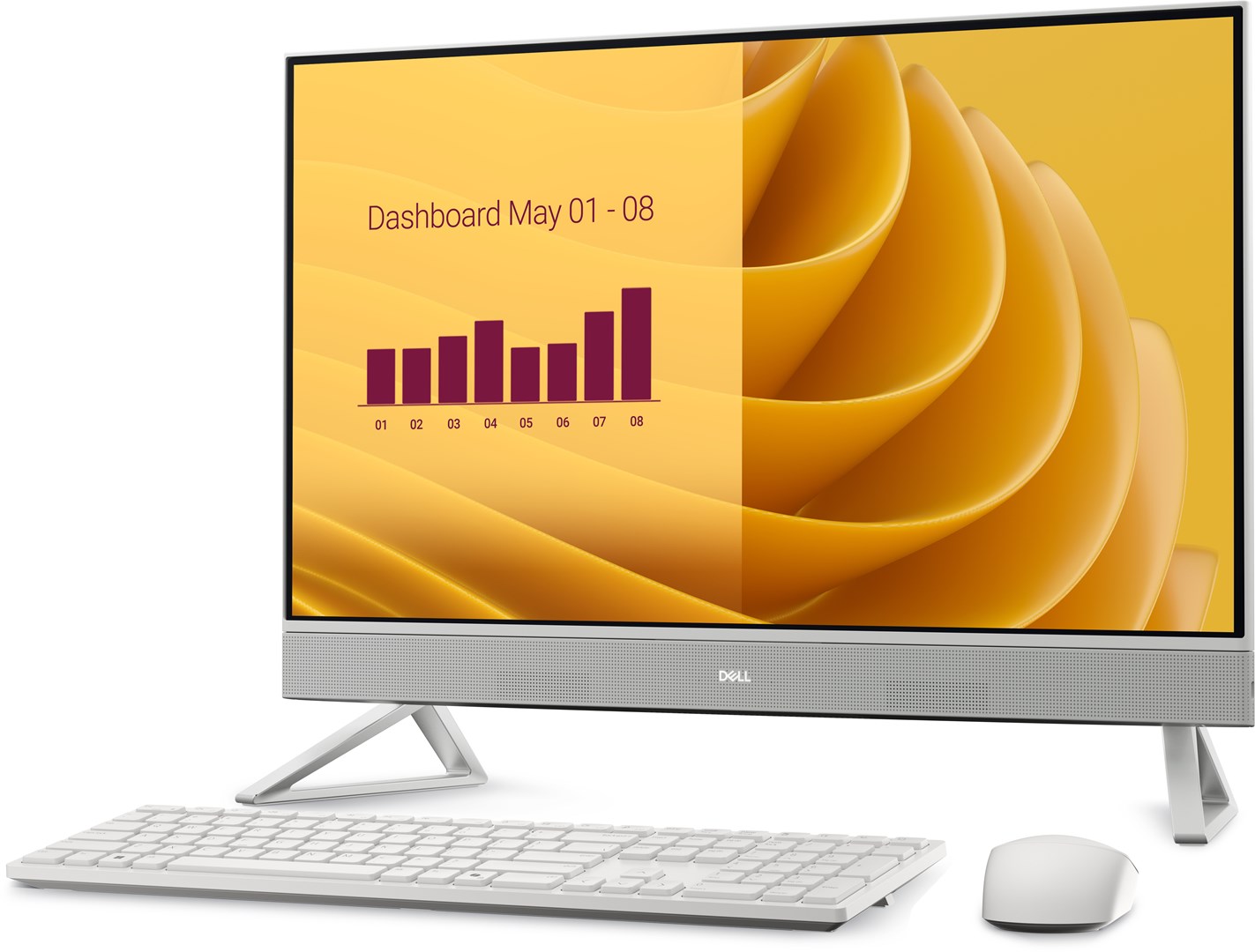 DELL EC27250 Intel Core 7 150U 68.6 cm (27") 1920 x 1080 pixels Touchscreen All-in-One PC 16 GB DDR5-SDRAM 1 TB SSD Windows 11 Pro Wi-Fi 6E (802.11ax) Pearl, White-2
