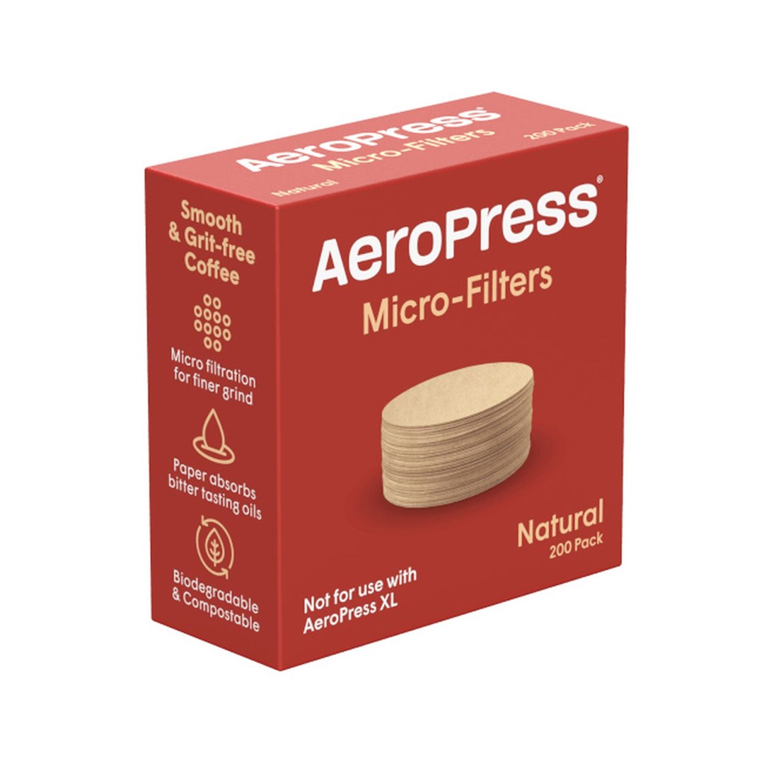 Aeropress paper coffee filters, natural, 200 pieces