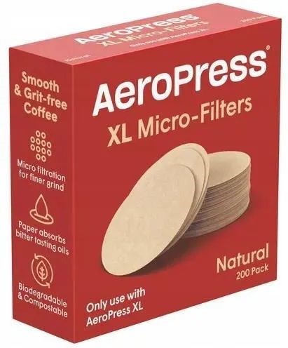 Aeropress paper coffee filters, natural, XL 200 pieces-0