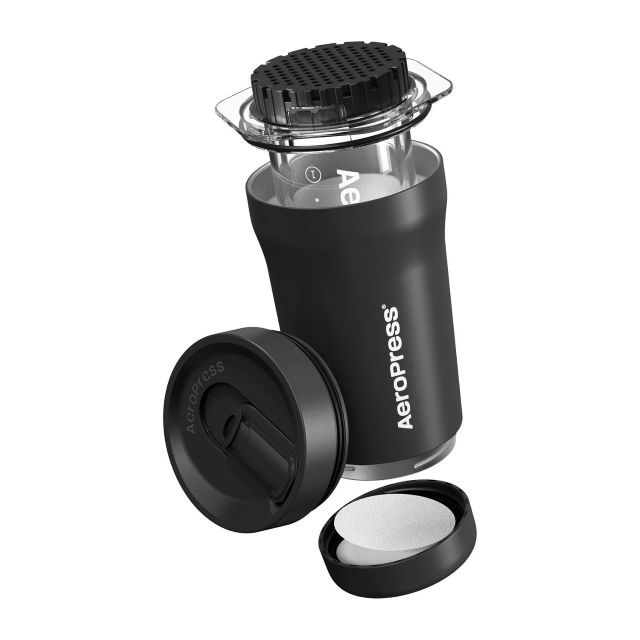 Go Plus coffee maker with black AeroPress thermal mug-1