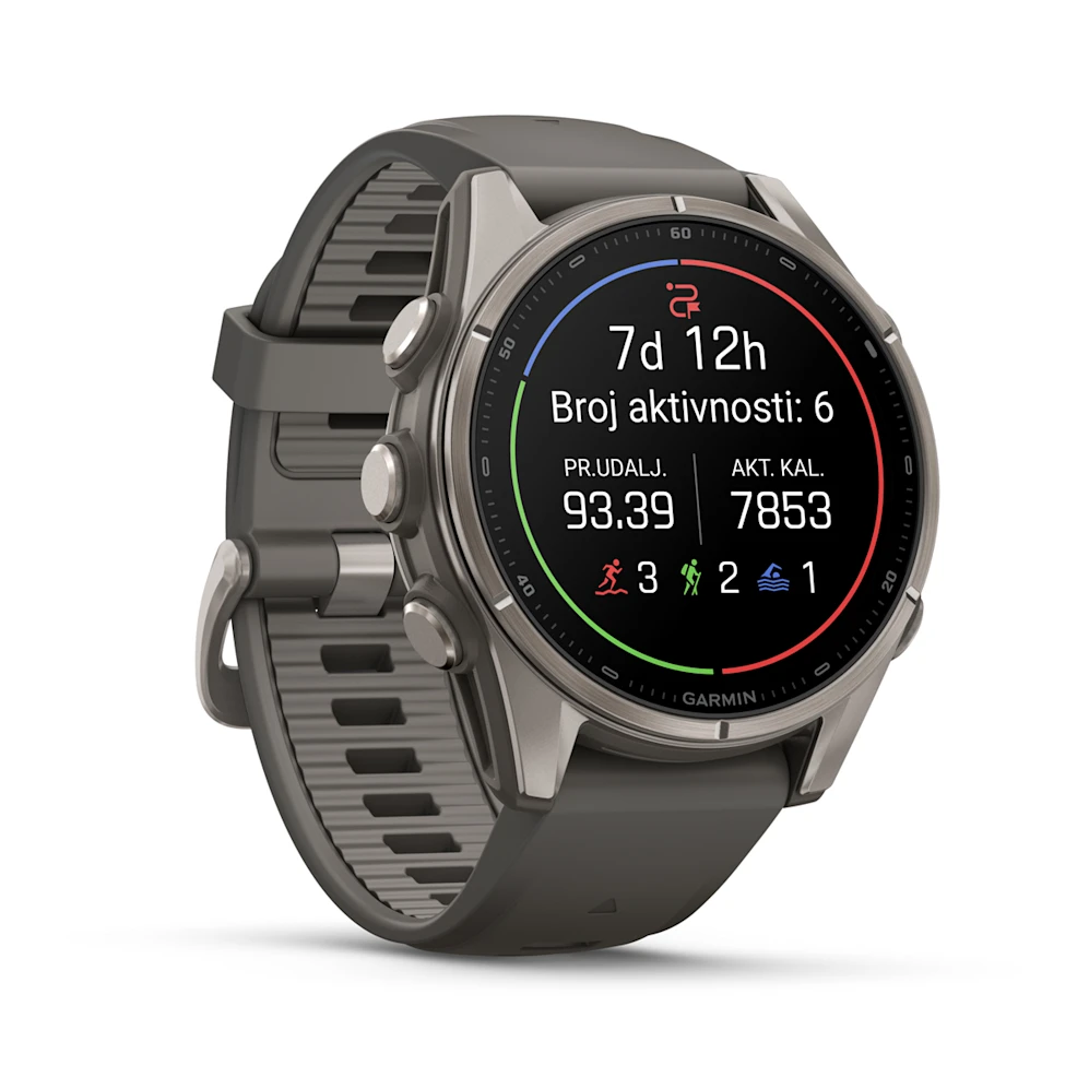 Pametni sat GARMIN fenix 9 43mm Titanium Pebble Gray (siva), 010-04761-11-2