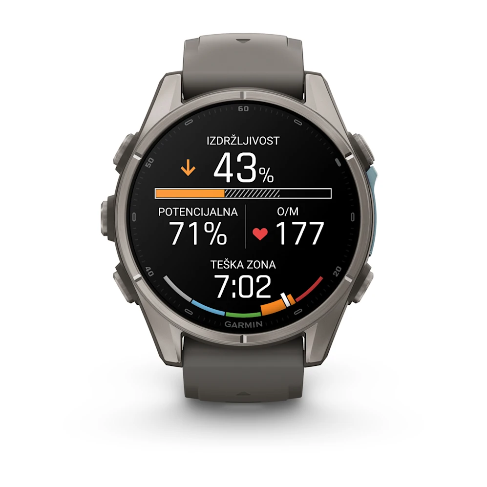 Pametni sat GARMIN fenix 9 43mm Titanium Pebble Gray (siva), 010-04761-11-7