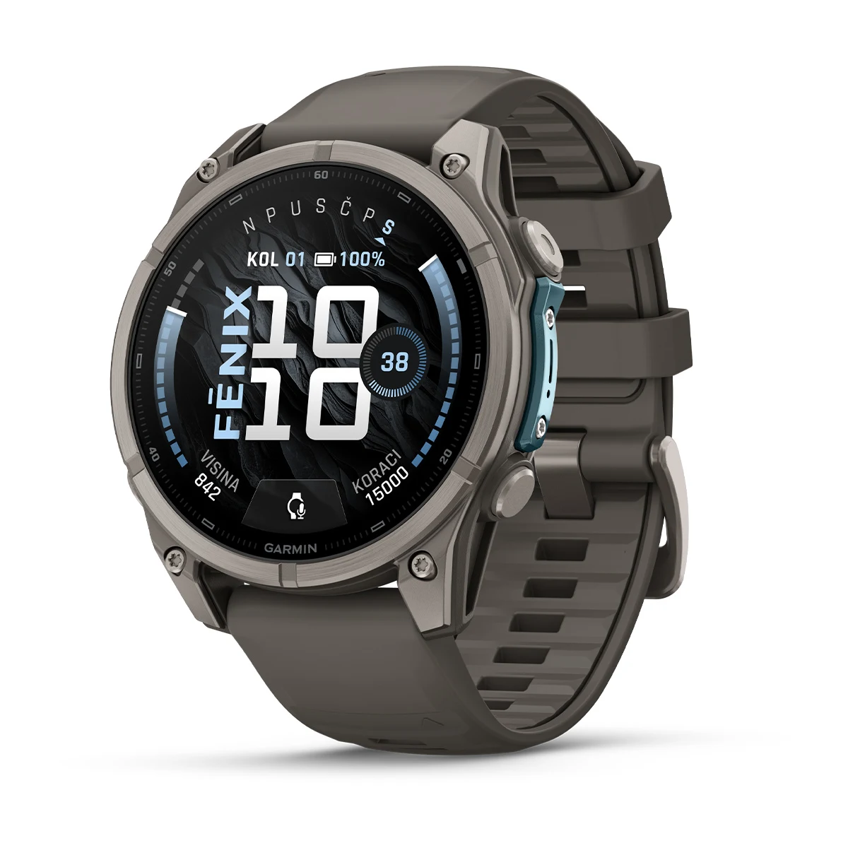 Pametni sat GARMIN fenix 9 47mm Titanium / Pebble Gray Silicone Band (siva), 010-04762-01-0