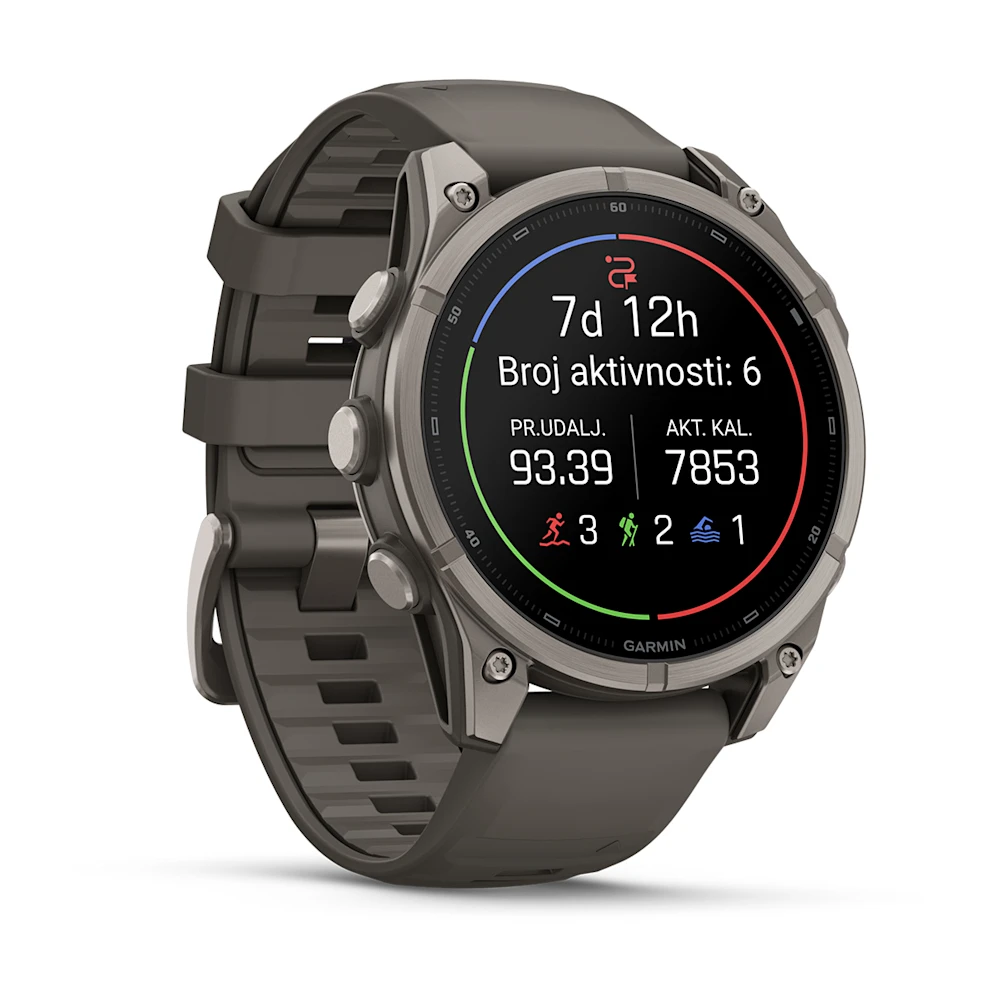 Pametni sat GARMIN fenix 9 47mm Titanium / Pebble Gray Silicone Band (siva), 010-04762-01-2