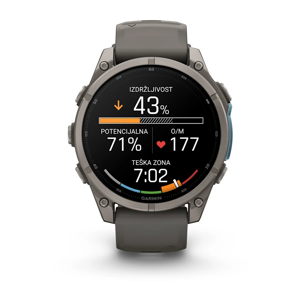 Pametni sat GARMIN fenix 9 47mm Titanium / Pebble Gray Silicone Band (siva), 010-04762-01-3