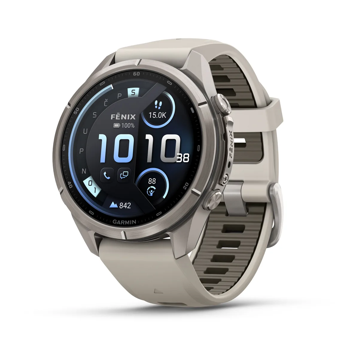 Pametni sat GARMIN fenix 9 Pro inReach 43mm Titanium Fog Gray/Dark Sandstone (siva), 010-04335-81 Pametni sat GARMIN fenix 9 Pro inReach 43mm Titanium Fog Gray/Dark Sandstone (siva), 010-04335-81