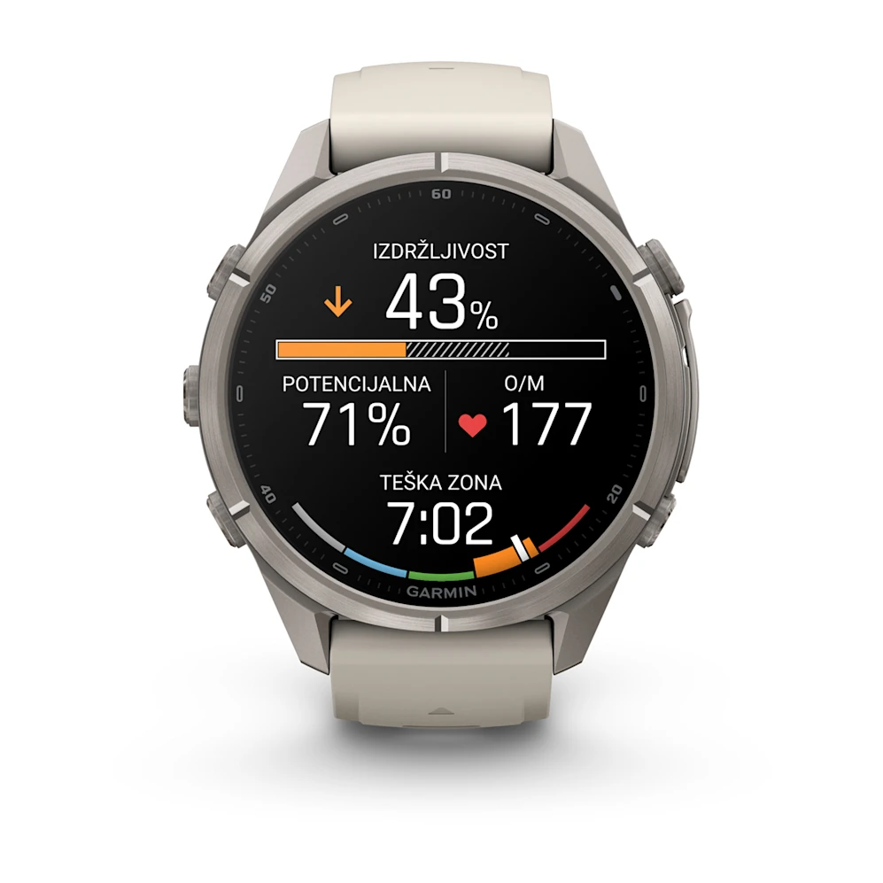 Pametni sat GARMIN fenix 9 Pro inReach 43mm Titanium Fog Gray/Dark Sandstone (siva), 010-04335-81-3