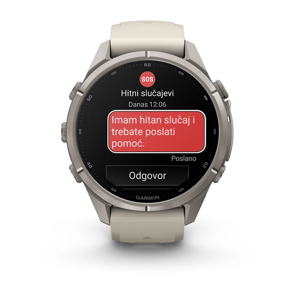 Pametni sat GARMIN fenix 9 Pro inReach 43mm Titanium Fog Gray/Dark Sandstone (siva), 010-04335-81-6