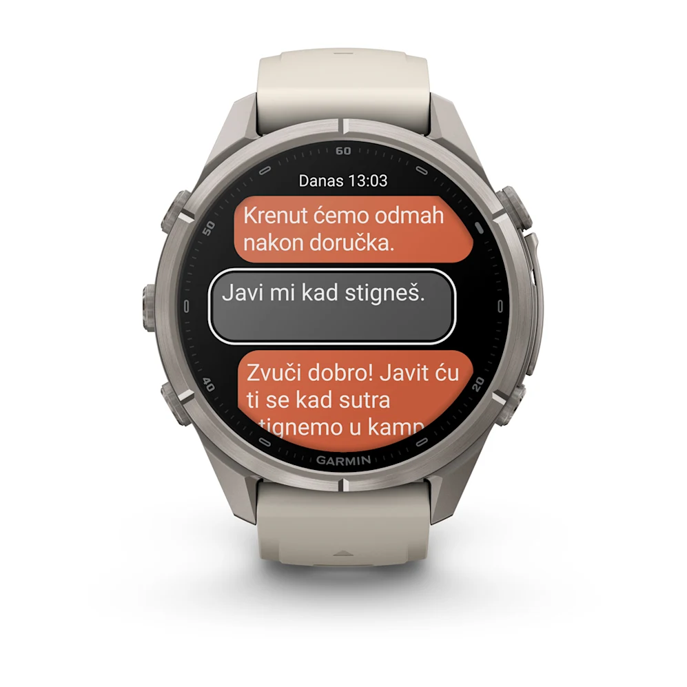 Pametni sat GARMIN fenix 9 Pro inReach 43mm Titanium Fog Gray/Dark Sandstone (siva), 010-04335-81-7