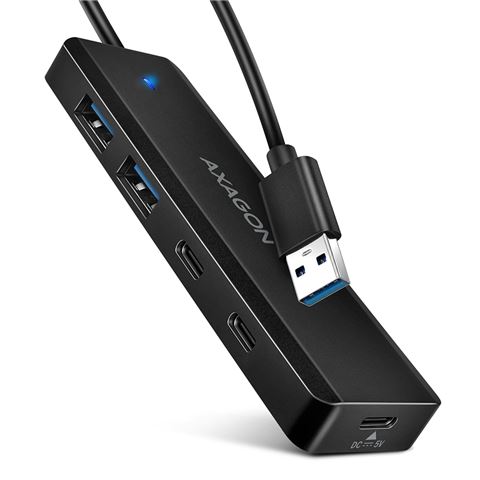 USB HUB 2x USB-A + 2x USB-C, kabel USB-A, USB-C power IN,AXA HUE-C2A-0