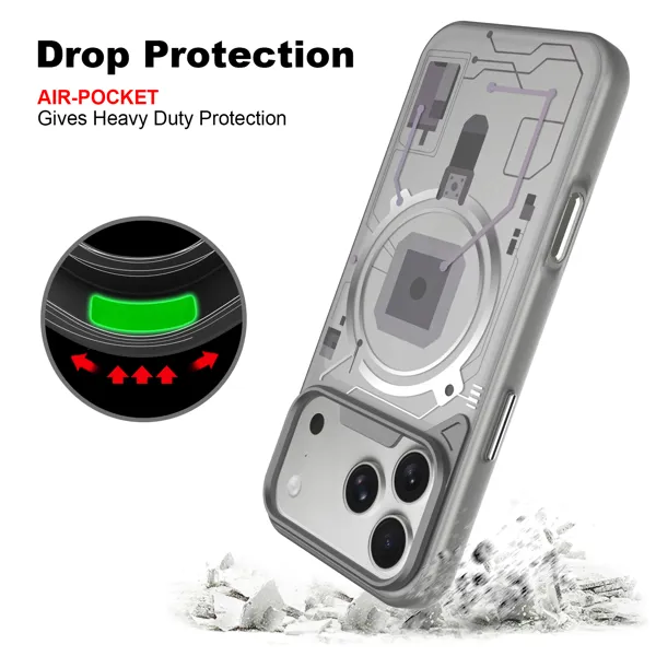 MM TPU IPHONE 18 PRO MAX/17 PRO MAX DROP-PROOF MAX TRANSP.Magsafe METAL FRAME-1
