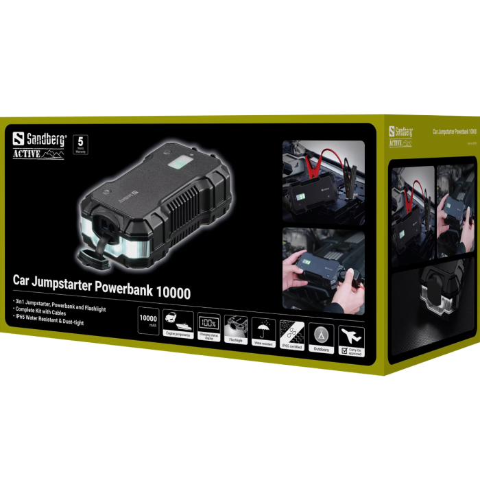Sandberg Car Jumpstarter 10000 Portable Car Jump Starter-10