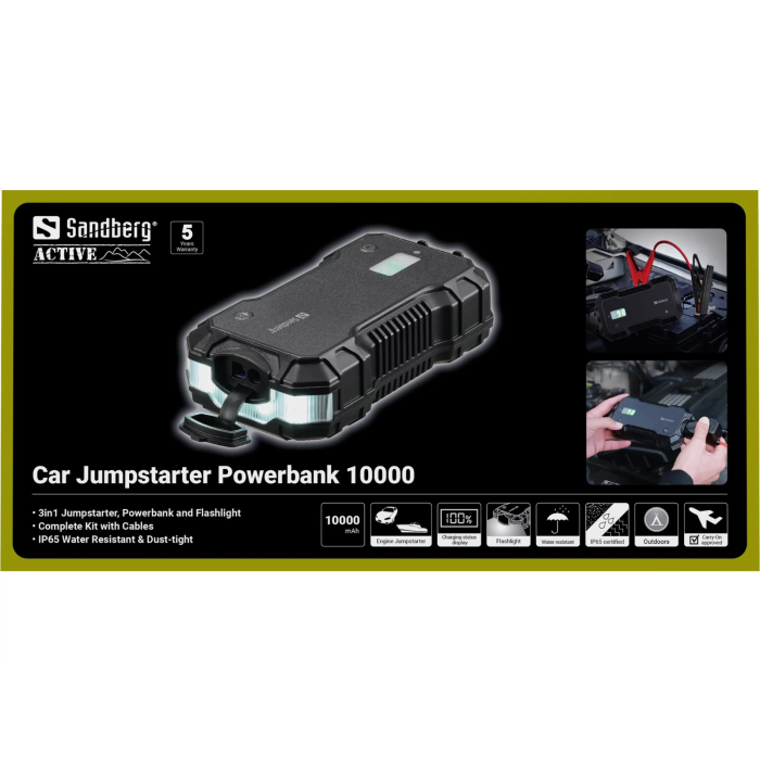 Sandberg Car Jumpstarter 10000 Portable Car Jump Starter-9