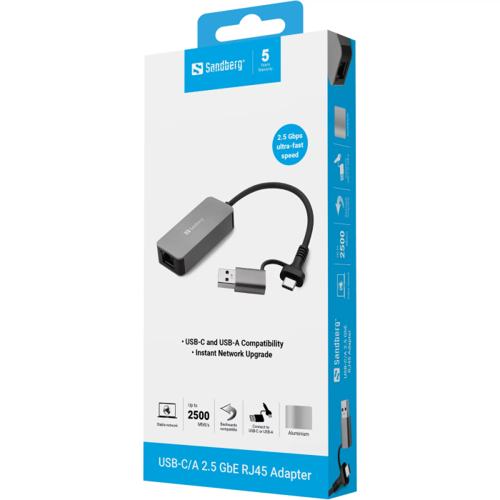 Sandberg USB-C/A 2.5 GbE RJ45 Adapter-3