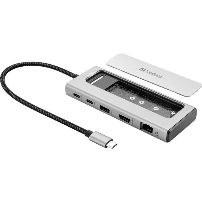 Sandberg USB-C 6-in-1 Travel Dock with M.2 SSD Slot-0