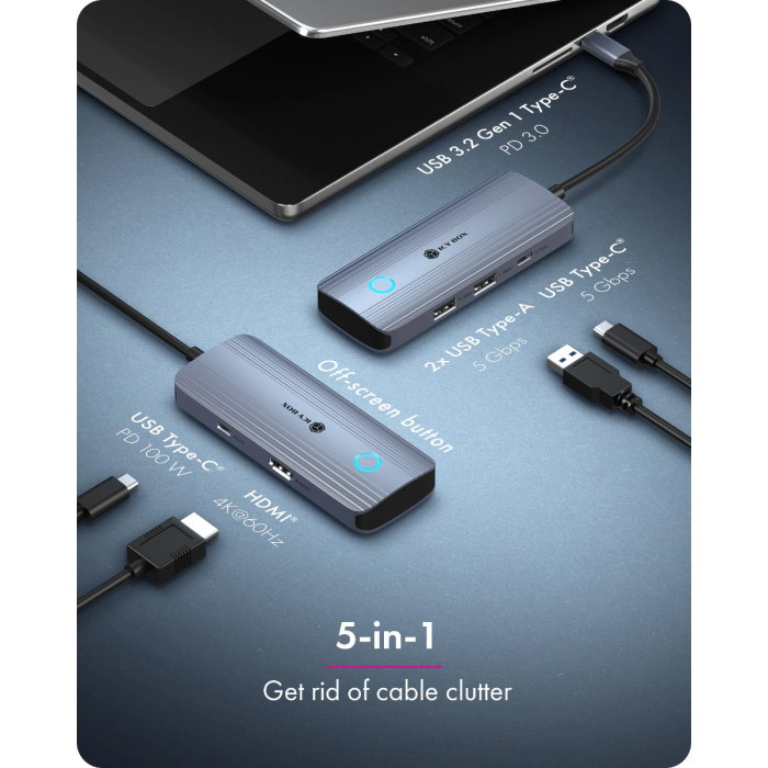 IcyBox IB-DK4081-SO Travel Docking USB-C Docking Station-2
