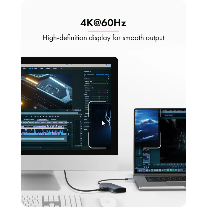 IcyBox IB-DK4081-SO Travel Docking USB-C Docking Station-4