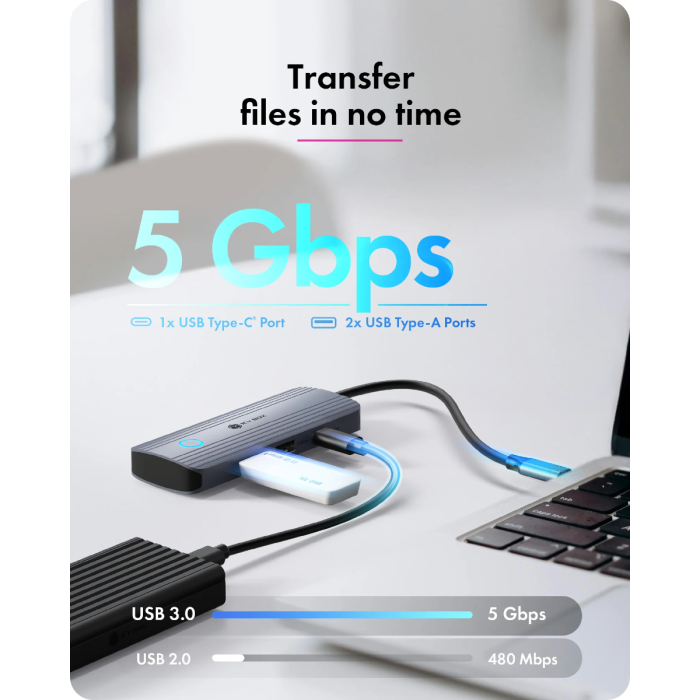 IcyBox IB-DK4081-SO Travel Docking USB-C Docking Station-1
