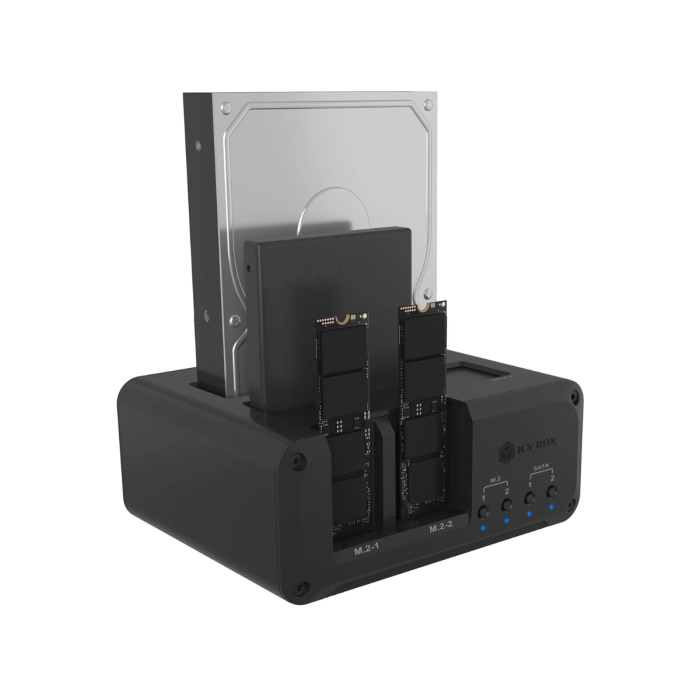 IcyBox IB-2925MS-CU31 Docking and Cloning Station for M.2 NVMe SSDs &amp; 2.5/3.5-inch SATA SSDs/HDDs-0