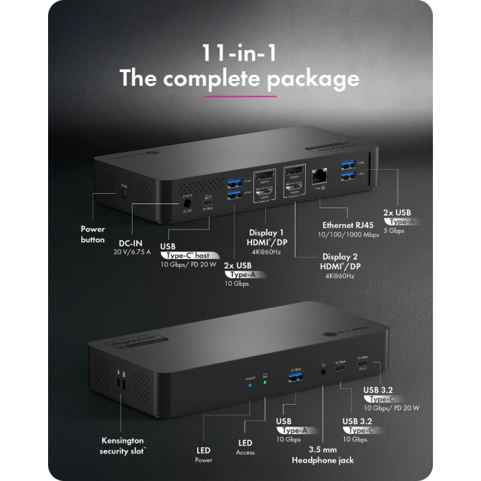 IcyBox IB-DK2255AC Heart Docking USB-C Docking Station-6