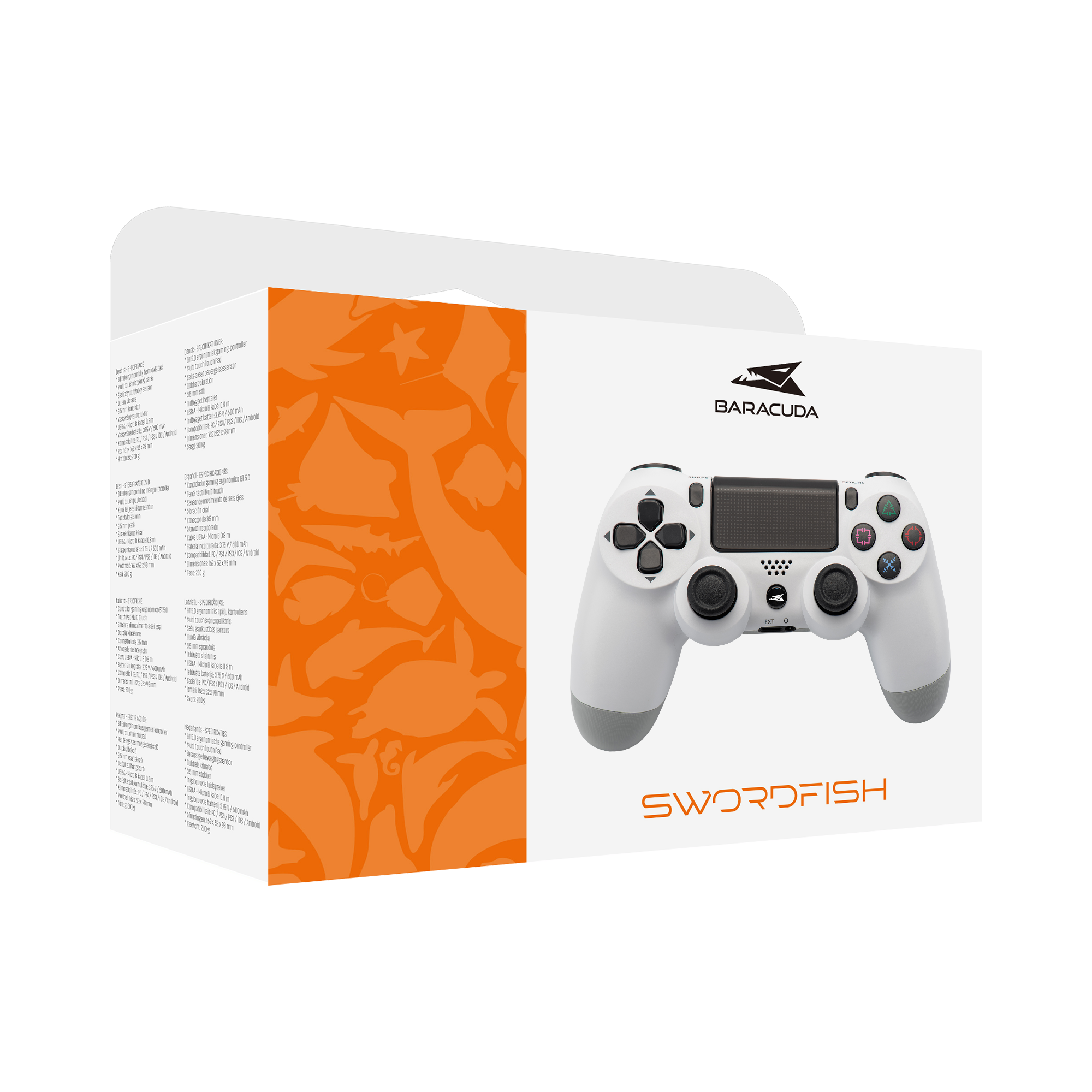 Baracuda GAMEPAD BGP-021 SWORDFISH - White / PS4/PS3/PC/iOS/Android