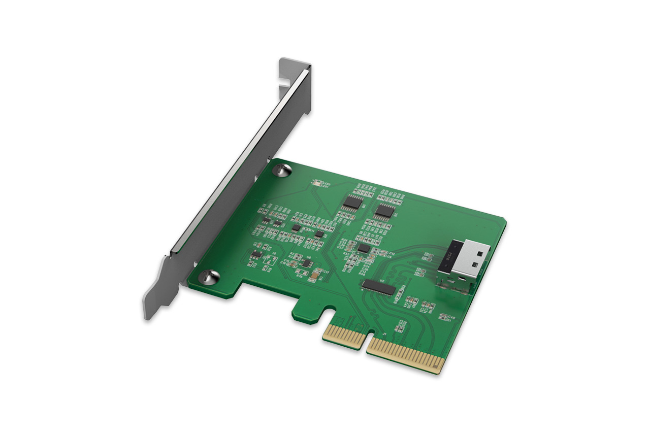 IcyDock MCIO 4i to PCle 5.0 x4 PCle Adapter with Redriver-1