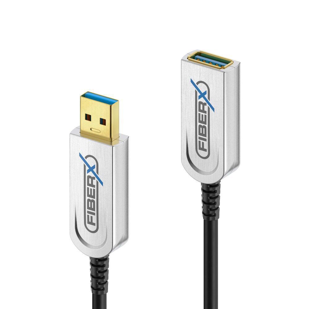 FiberX FX-I650-010 USB cable USB 3.2 Gen 1 (3.1 Gen 1) 10 m USB A 10 Gbit/s 4.5 W Black, Silver-0