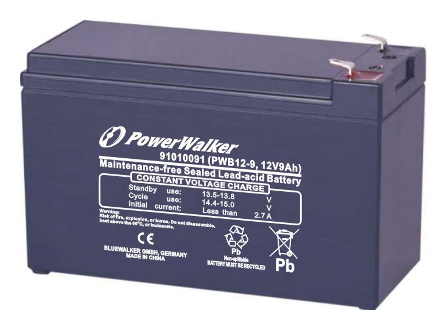 Olovna VRLA baterija POWERWALKER PWB12-9 (12 V, 9 Ah, priključci T2)-0