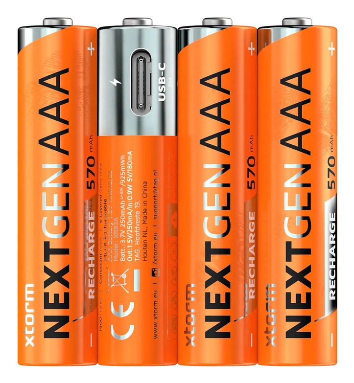 Punjiva baterija XTORM XNG3AB4 AAA (570mAh, USB-C, 4 kom)-1