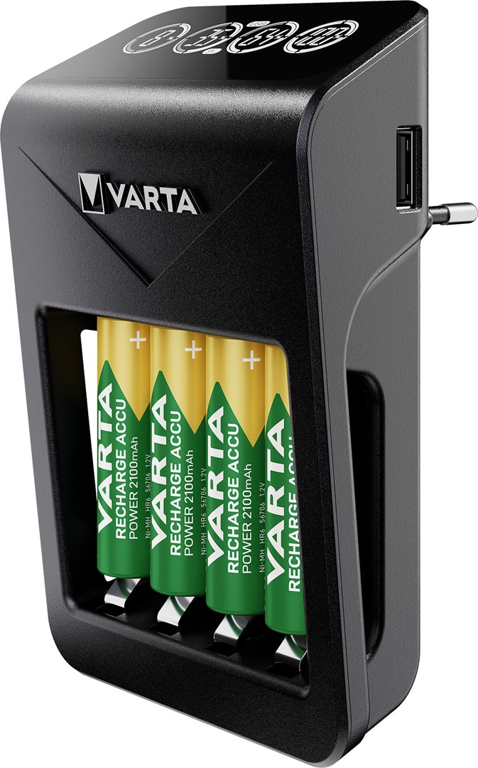 Punjač baterija VARTA 57687 LCD Plug Charger+ (AA/AAA/9V, USB izlaz)