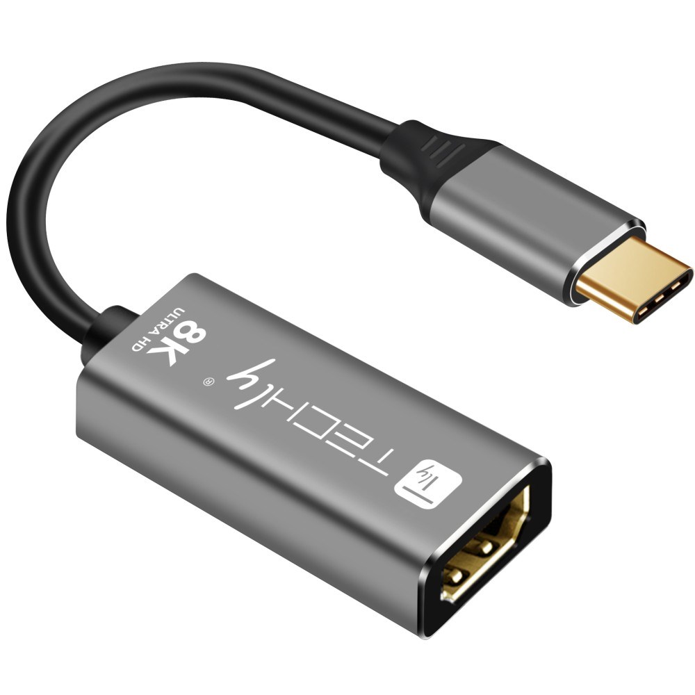 Techly IADAP-USBC-HDMI8 USB graphics adapter 7680 x 4320 pixels Black, Silver-1