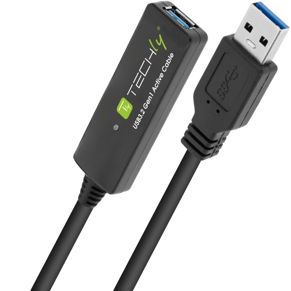 Techly ICUR30100G USB cable USB 3.2 Gen 1 (3.1 Gen 1) 10 m USB A Black-0