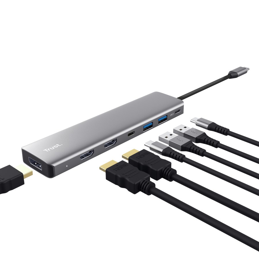 Trust 25661 interface hub USB Type-C Aluminium-1