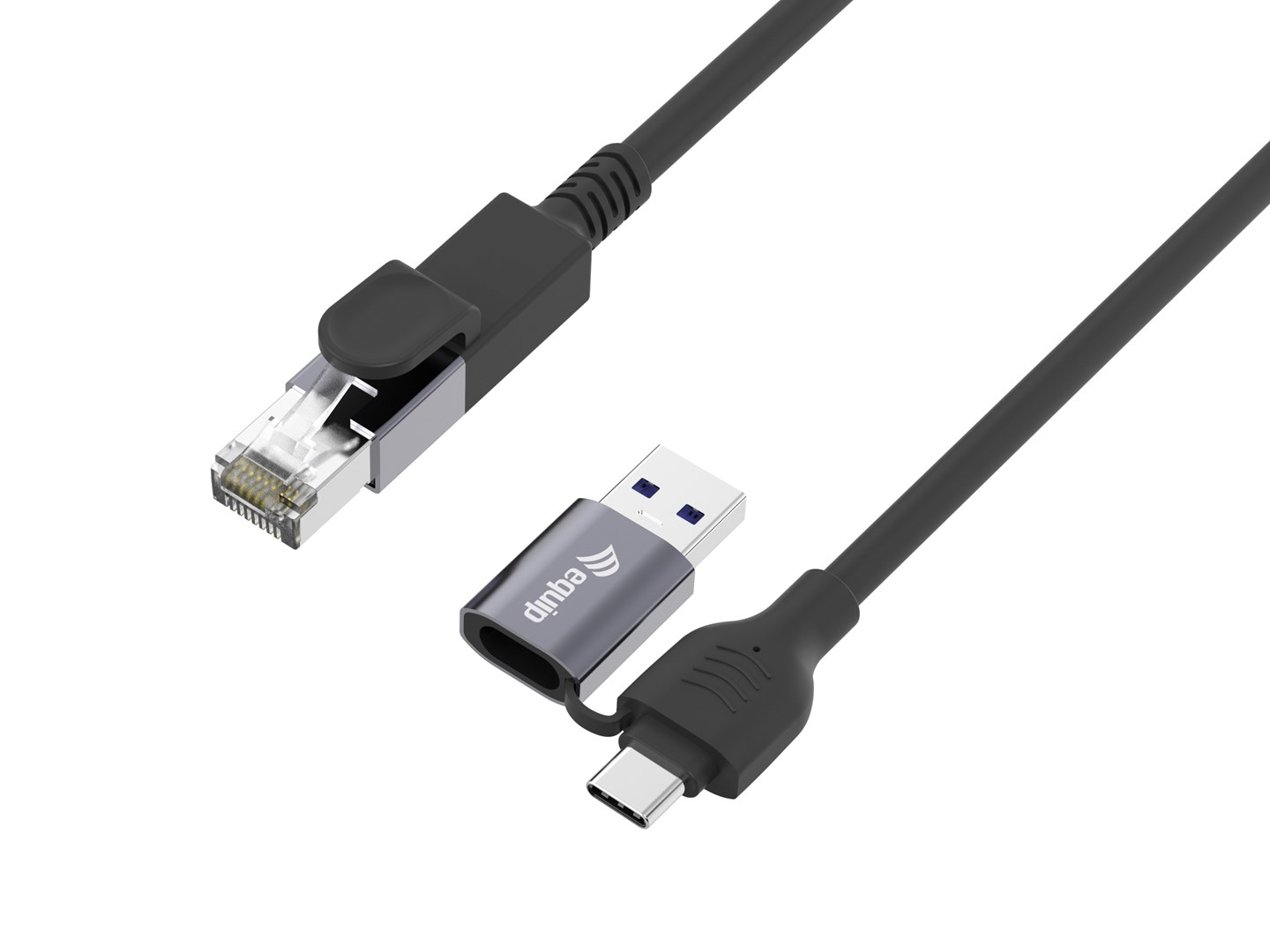 Equip 2 in 1 USB-C + A to RJ45 Gigabit Ethernet Cable, 5.0m